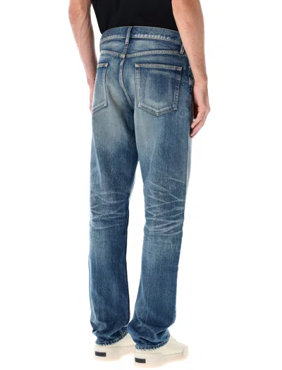 Fear Of God Vintage Wash Straight Jeans In Blue