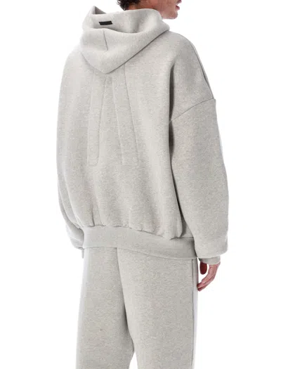 Fear Of God Grey Cotton Blend Zip Hoodie In Gray