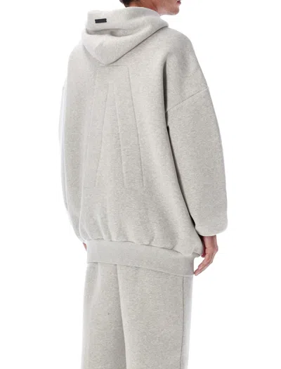 Fear Of God Grey Cotton Blend Zip Hoodie In Gray