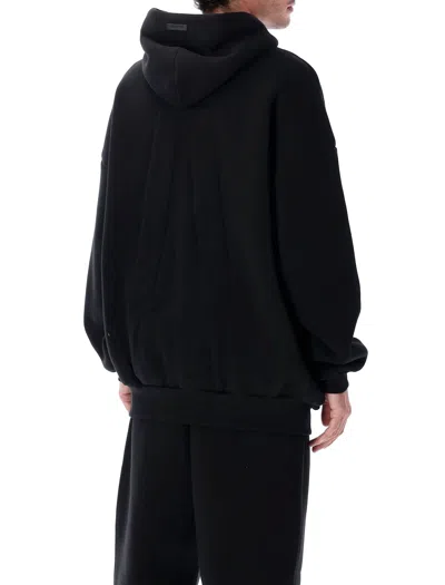 Fear Of God Black Sweatshirt With Hood And Dropped Shoulders In Cotton Blend Man