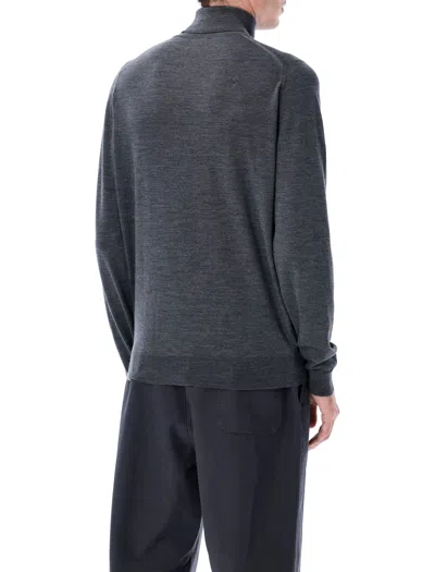 John Smedley Cherwell Extra Fine Merino Wool Roll Neck Jumper In Gray