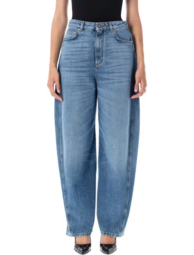 Givenchy Cocoon Logo-patch Jeans In Blue