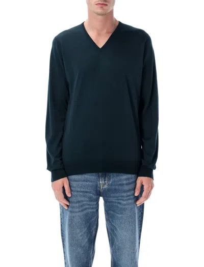 John Smedley Blenheim Extra Fine Merino Wool V-neck Jumper In Multi