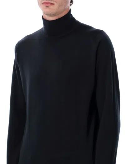 John Smedley Cherwell Extra Fine Merino Wool Roll Neck Jumper In Black