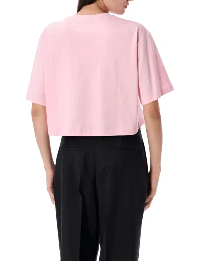 Balmain Printed Logo Cropped T-shirt In Multi