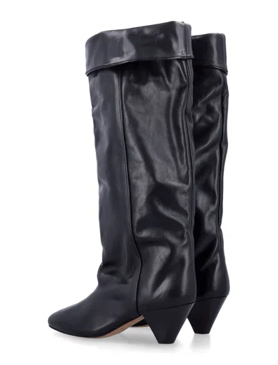 Isabel Marant Mid-calf Pointed-toe Calfskin Boots In Black