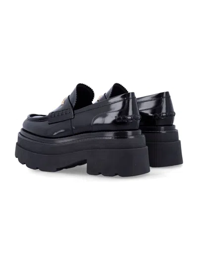 Alexander Wang Black Leather Carter Platform Loafers In Black