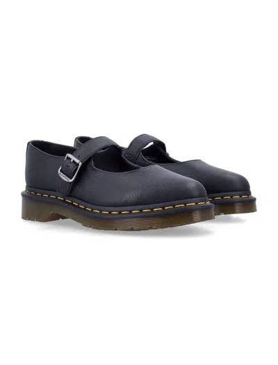 Dr. Martens Shoe Mary Jane Elphie Mj Black Virginia In Black