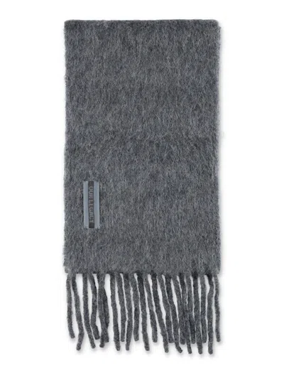 Our Legacy Rectangular Scarf Fringed Edges In Gray