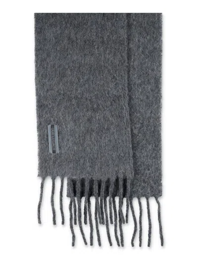 Our Legacy Rectangular Scarf Fringed Edges In Gray