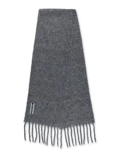 Our Legacy Rectangular Scarf Fringed Edges In Gray