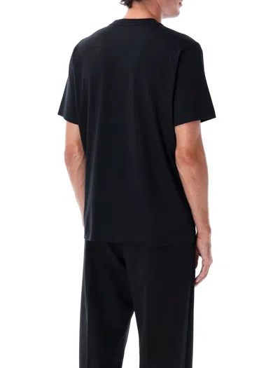 Burberry Knight Stamp Cotton T-shirt In Black