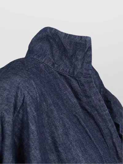 Daniela Gregis High Neck Long Sleeve Top For Casual Wear In Blue