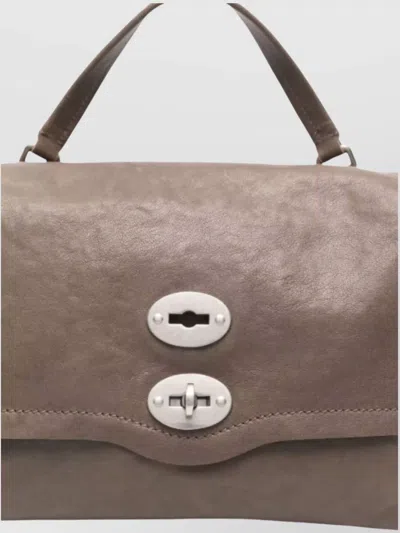 Zanellato Structured Baby Leather Shoulder Bag In Brown