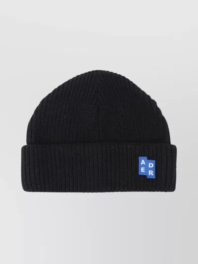 Ader Error Significant Trs Wool Blend Beanie In Black