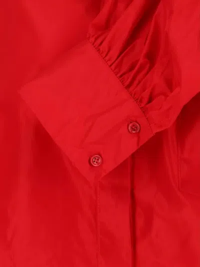 Aspesi Long Sleeve Collared Top Chest Pocket In Red