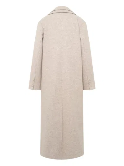 Unreal Fur Malta Herringbone Coat In Neutral