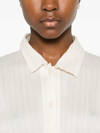 Issey Miyake Pleats Shirt In Neutral