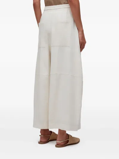 Osklen Bordado Concha Shell-embroidered Drawstring Trousers In White