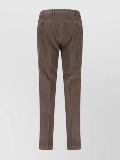 Incotex Straight Leg Corduroy Trousers Featuring Pockets In Brown