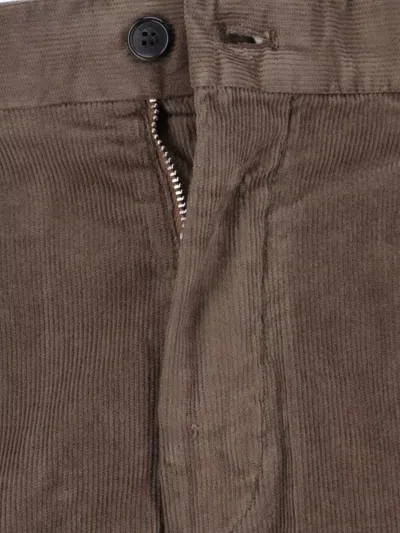 Incotex Straight Leg Corduroy Trousers Featuring Pockets In Brown