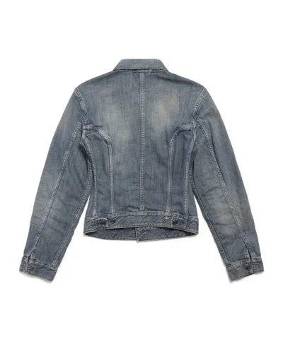 Balenciaga Corset-style Denim Jacket In Gray