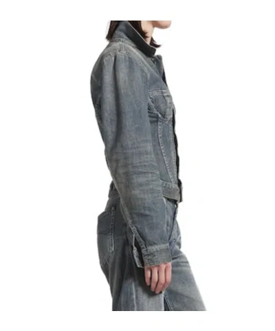 Balenciaga Corset-style Denim Jacket In Gray