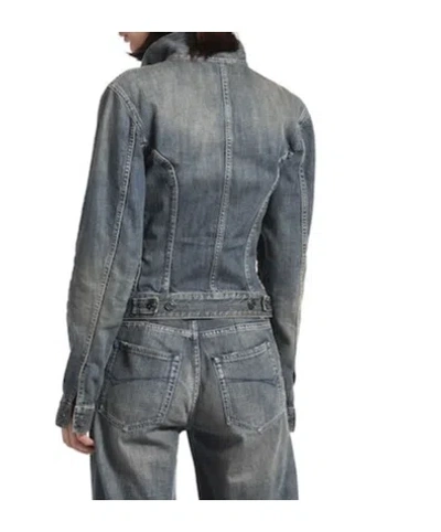 Balenciaga Corset-style Denim Jacket In Gray