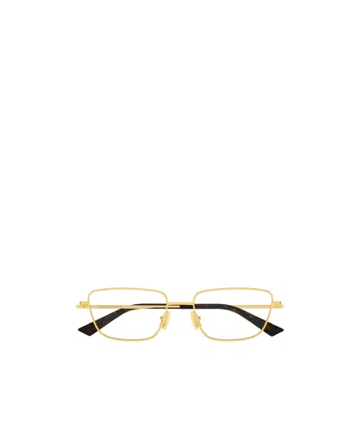 Bottega Veneta Eyewear Square Frame Glasses In Gold