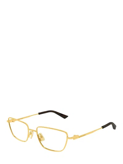 Bottega Veneta Eyewear Square Frame Glasses In Gold