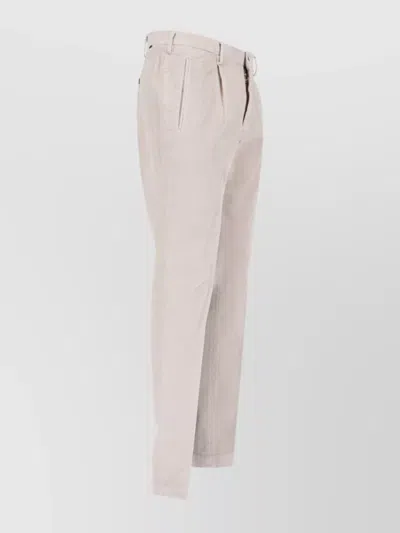 Incotex Straight Trousers With Pockets And Belt Loops In Neutral