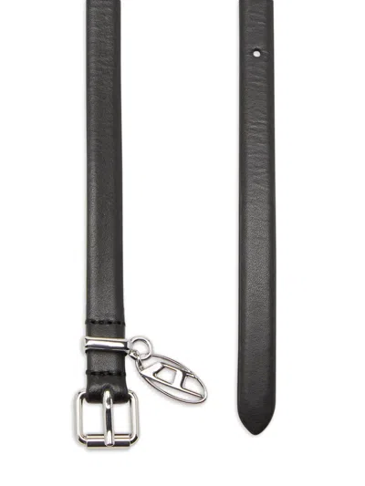 Diesel B-charm-oval D Belt In Black