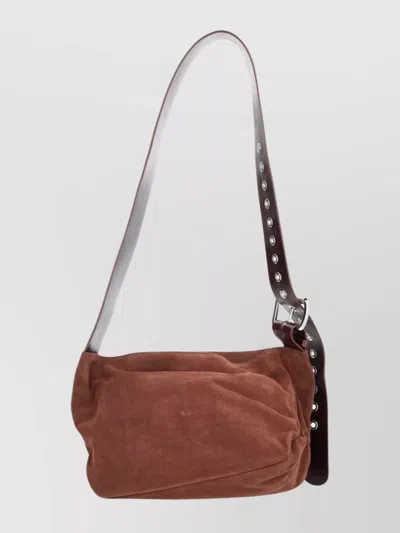 Vivienne Westwood Suede Cross-body Bag Adjustable Strap In Brown