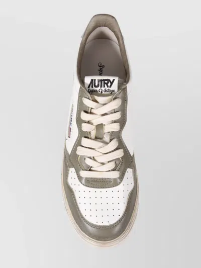 Autry Vintage Low Top Sneaker With Perforated Panels In Red