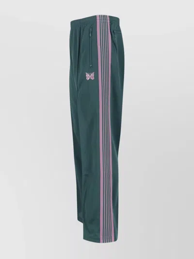 Needles Straight Trousers With Elastic Waistband And Pocket In Blue