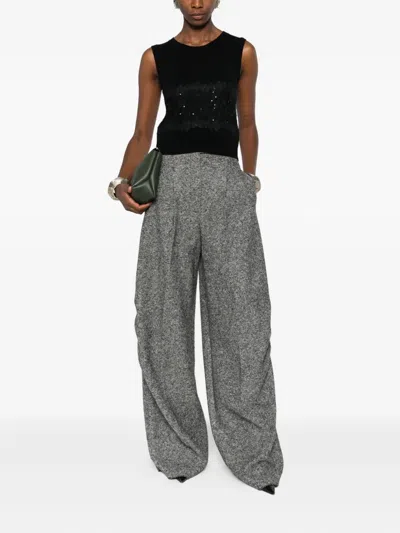 Ermanno Firenze Sequin-embellished Top In Black