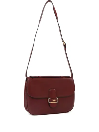 Pre-owned Celine 1980s Caleche Leather Shoulder Bag In Red