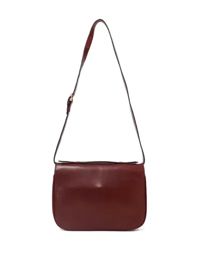 Pre-owned Celine 1980s Caleche Leather Shoulder Bag In Red