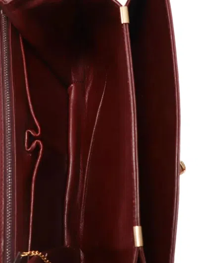 Pre-owned Celine 1980s Caleche Leather Shoulder Bag In Red