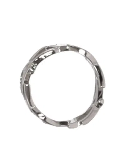 Saint Laurent Bague Foulard Cassandre Brass In Metallic