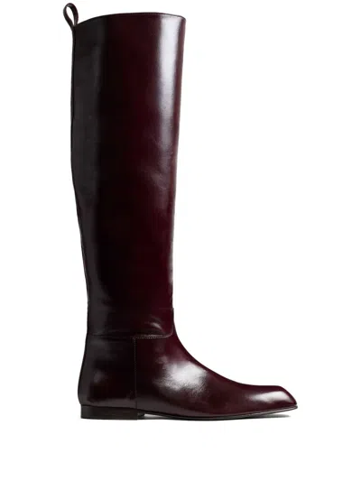 Khaite Colt Knee-high Boots In Red