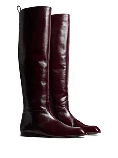 Khaite Colt Knee-high Boots In Red