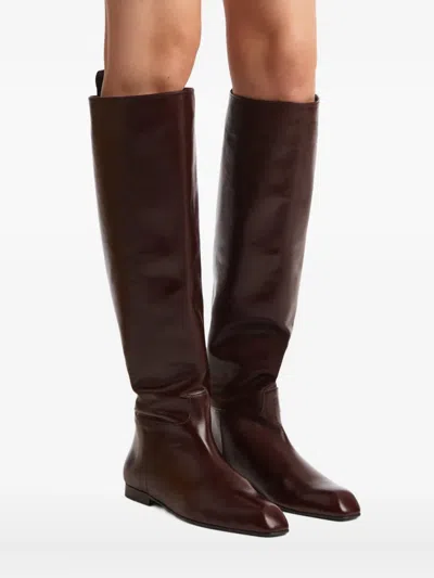 Khaite Colt Knee-high Boots In Red