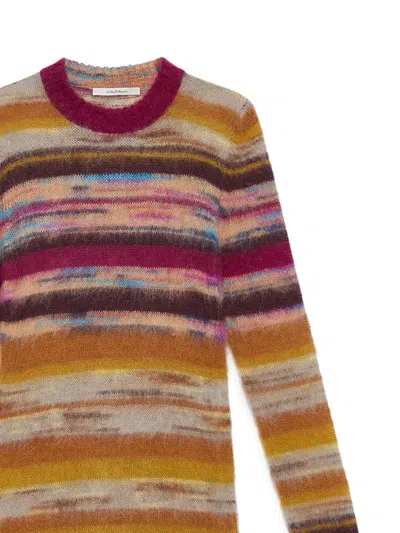 Maliparmi Striped-pattern Mohair Maxi Dress In Multi