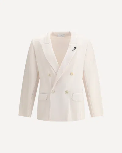 Lardini Double-breasted Pocket Blazer In Neutral