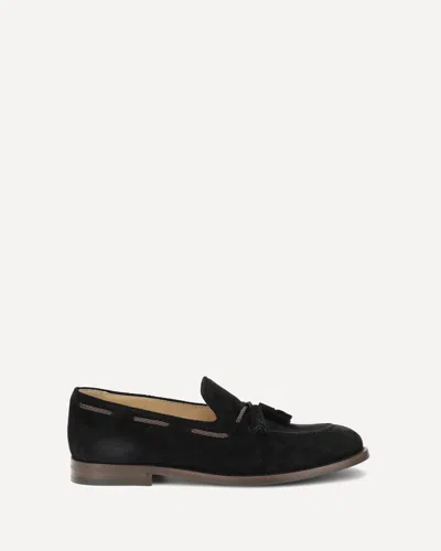 Brunello Cucinelli Suede Loafers In Black