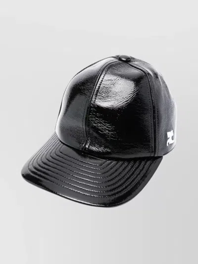Courrèges Vynil Reedition Baseball Cap In Black