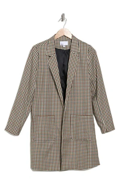 Dr2 By Daniel Rainn Check Topper Coat In Brown