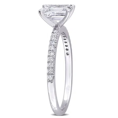 Created Forever 1 1/6ct Tdw Emerald-cut Lab-created Diamond Engagement Ring In 14k White Gold In Silver
