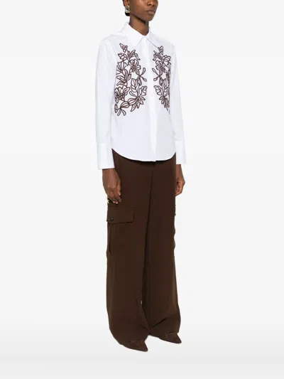 Ermanno Firenze Floral-embroidered Shirt In White
